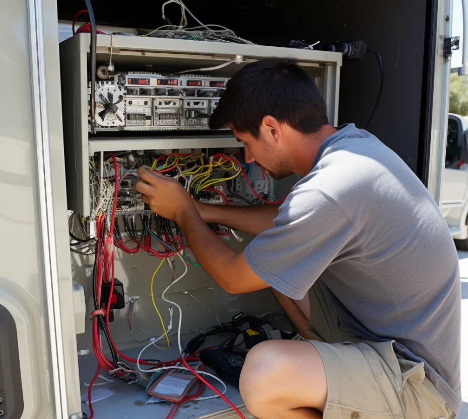 Michael Morris working on an RV in Fellsmere, Florida