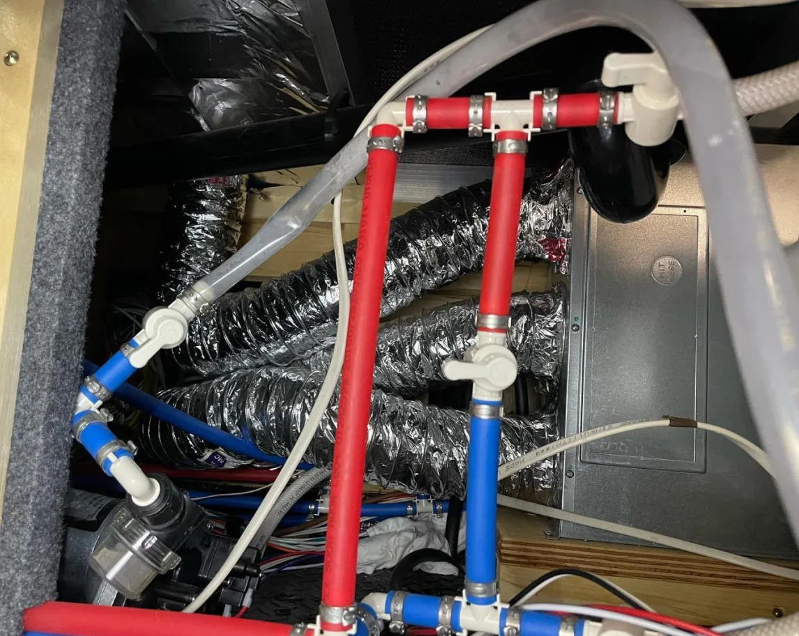 Detail of rv generator service work on an RV in Indian River County, Florida